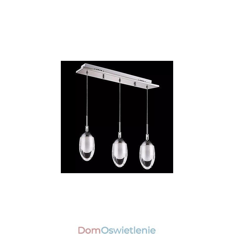 Nowoczesna współczesna lampa wisząca z metalu chromowanego