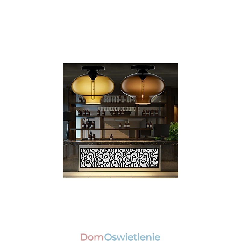 Retro Kreatywna Pojedyncza Głowica Szklana Lampa Wisząca Cafe W Złotej Rybce
