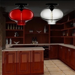 Retro Kreatywna Pojedyncza Głowica Szklana Lampa Wisząca Cafe W Złotej Rybce