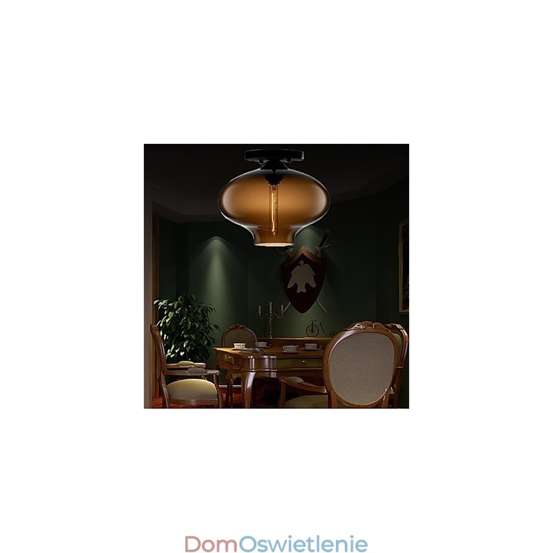 Retro Kreatywna Pojedyncza Głowica Szklana Lampa Wisząca Cafe W Złotej Rybce
