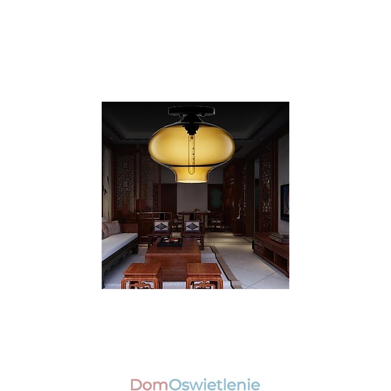 Retro Kreatywna Pojedyncza Głowica Szklana Lampa Wisząca Cafe W Złotej Rybce