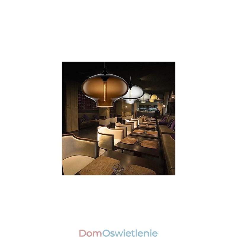Retro Kreatywna Pojedyncza Głowica Szklana Lampa Wisząca Cafe W Złotej Rybce