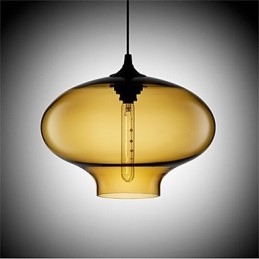 Retro Kreatywna Pojedyncza Głowica Szklana Lampa Wisząca Cafe W Złotej Rybce