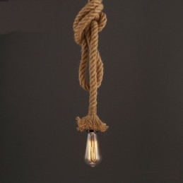 1 Światło DIY Art Hemp Rope Light Kreatywny żyrandol z konopnej liny Długi 100 cm Wyślij 1 żarówkę