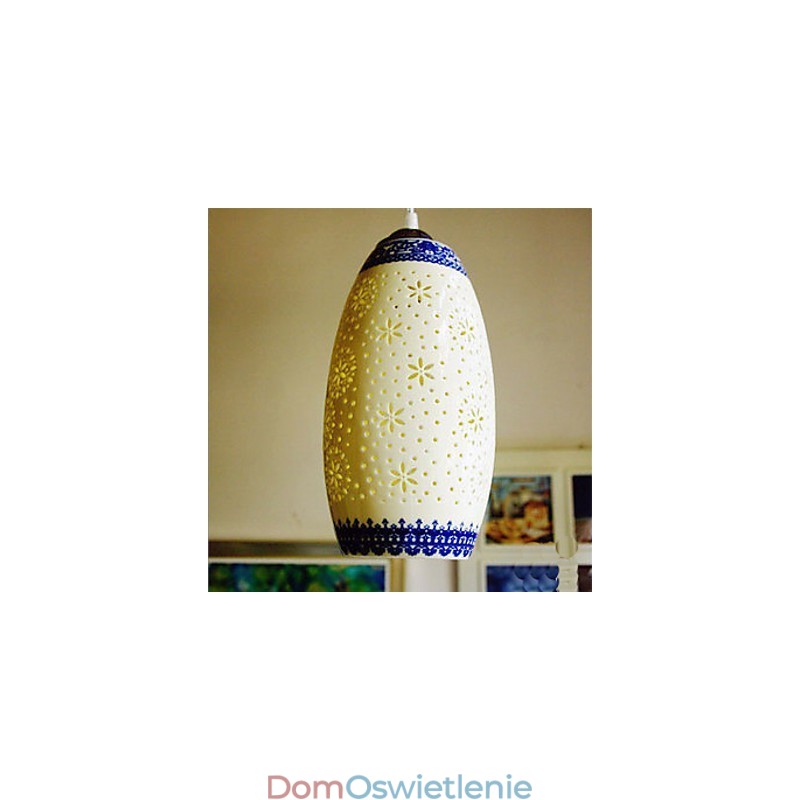 Lampa ceramiczna retro lampa schody niebieski pojedynczy żyrandol kreatywny