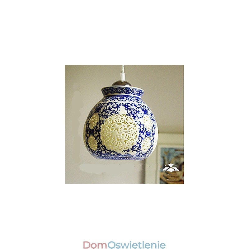 Lampa ceramiczna retro lampa schody niebieski pojedynczy żyrandol kreatywny