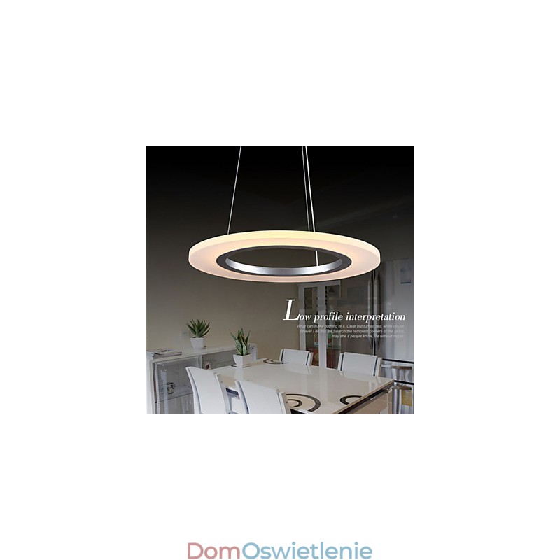 Wisząca lampa okrągła sufitowa żyrandol mleczny akrylowy lampy sufitowe z pojedynczym pierścieniem