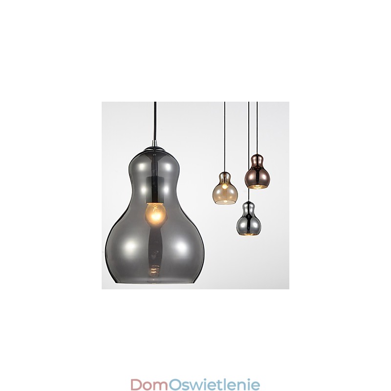 Lampa wisząca w kształcie tykwy 1 światło Nowoczesna prostota Złoty chrom Różowe złoto Bursztyn Dymny szary Szkło i stal węglowa
