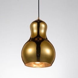 Lampa wisząca w kształcie tykwy 1 światło Nowoczesna prostota Złoty chrom Różowe złoto Bursztyn Dymny szary Szkło i stal węglowa