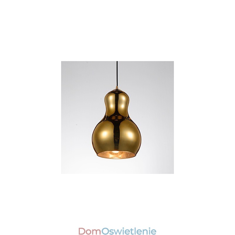 Lampa wisząca w kształcie tykwy 1 światło Nowoczesna prostota Złoty chrom Różowe złoto Bursztyn Dymny szary Szkło i stal węglowa