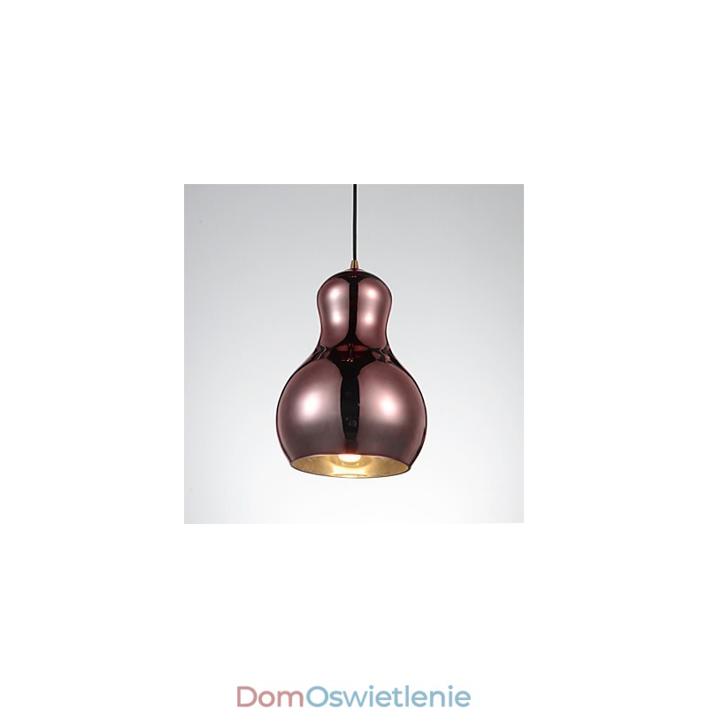 Lampa wisząca w kształcie tykwy 1 światło Nowoczesna prostota Złoty chrom Różowe złoto Bursztyn Dymny szary Szkło i stal węglowa