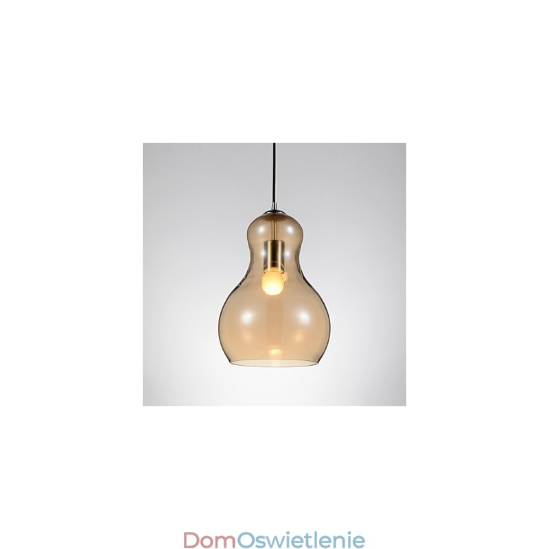 Lampa wisząca w kształcie tykwy 1 światło Nowoczesna prostota Złoty chrom Różowe złoto Bursztyn Dymny szary Szkło i stal węglowa
