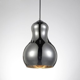 Lampa wisząca w kształcie tykwy 1 światło Nowoczesna prostota Złoty chrom Różowe złoto Bursztyn Dymny szary Szkło i stal węglowa