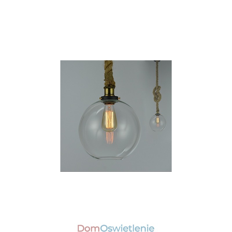 Amerykański wiejski vintage industrialny kreatywny szklany żyrandol pojedyncza głowa lina