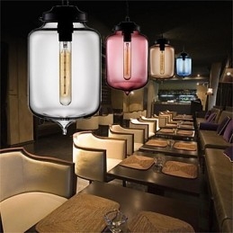 Retro Kreatywna Pojedyncza Głowica Szklana Lampa Wisząca Cafe W Złotej Rybce
