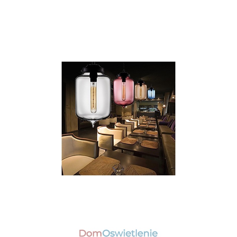 Retro Kreatywna Pojedyncza Głowica Szklana Lampa Wisząca Cafe W Złotej Rybce