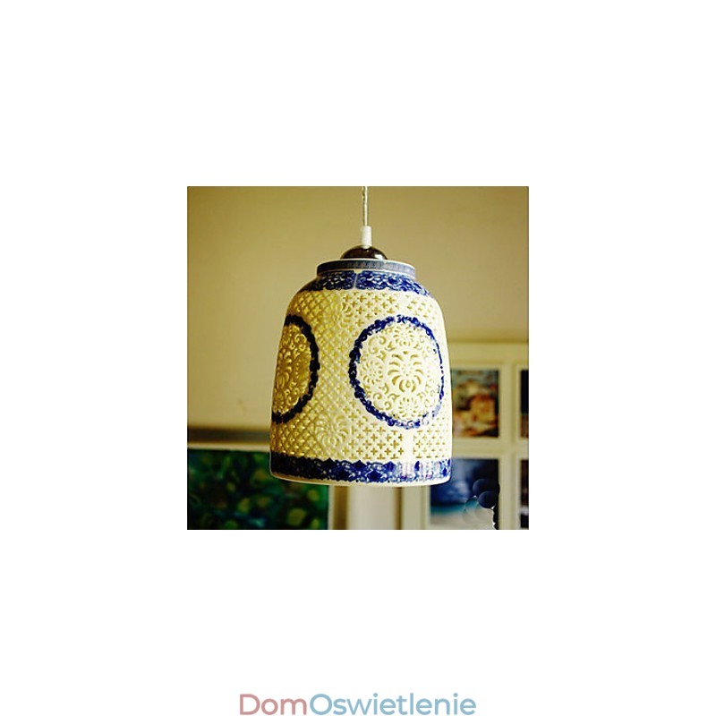 Lampa ceramiczna retro lampa schody niebieski pojedynczy żyrandol kreatywny