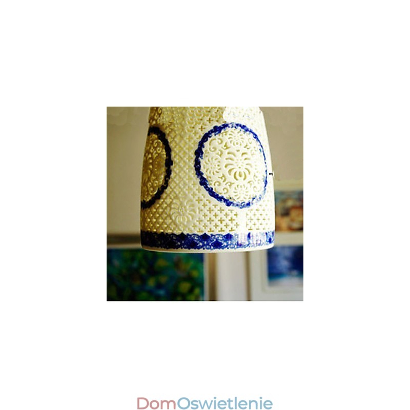 Lampa ceramiczna retro lampa schody niebieski pojedynczy żyrandol kreatywny