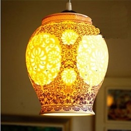 Lampa ceramiczna retro lampa schody niebieski pojedynczy żyrandol kreatywny