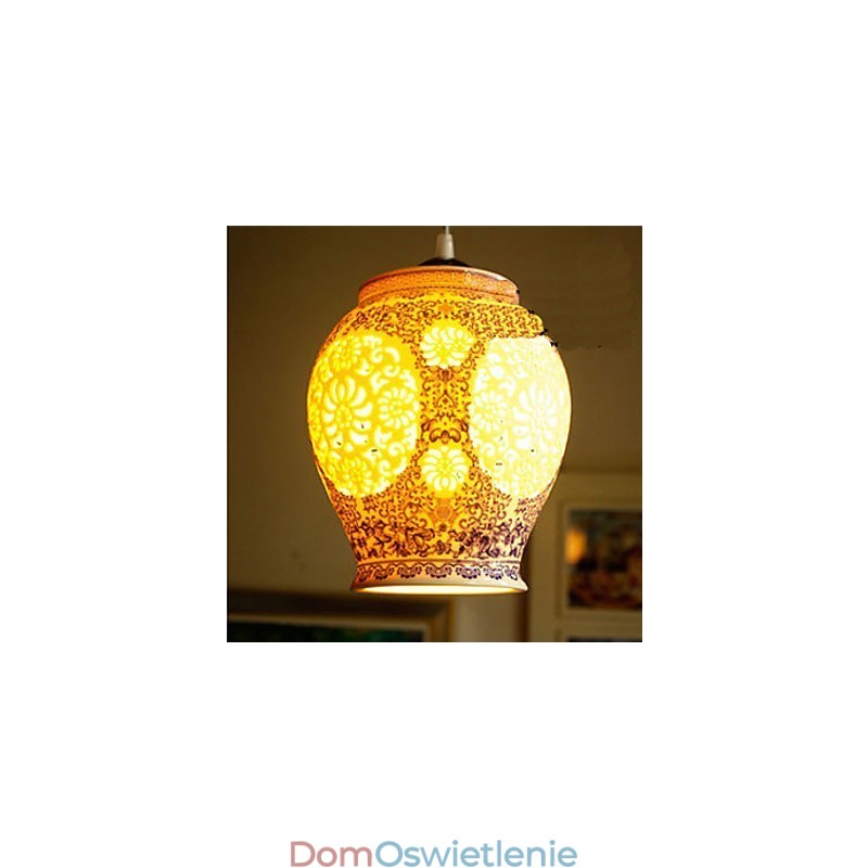 Lampa ceramiczna retro lampa schody niebieski pojedynczy żyrandol kreatywny