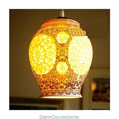 Lampa ceramiczna retro lampa schody niebieski pojedynczy żyrandol kreatywny Lampa ceramiczna retro lampa schody niebieski pojedynczy żyrandol kreatywny