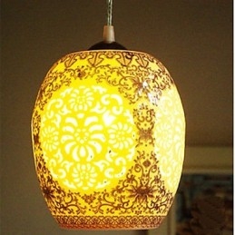 Lampa ceramiczna retro lampa schody niebieski pojedynczy żyrandol kreatywny