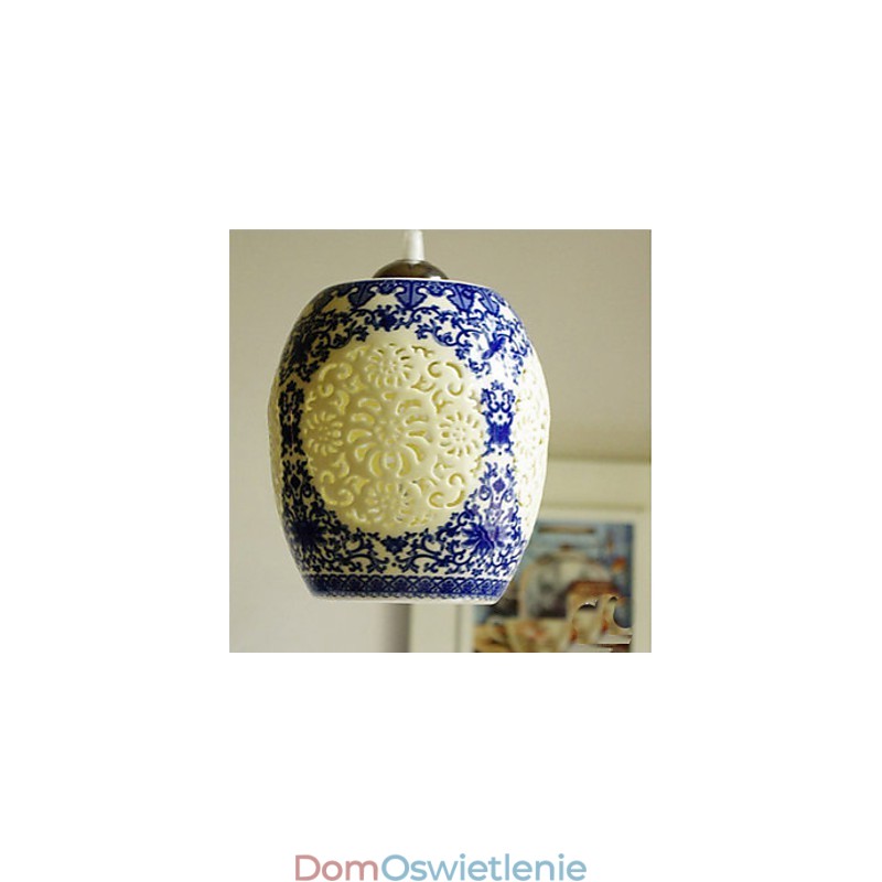 Lampa ceramiczna retro lampa schody niebieski pojedynczy żyrandol kreatywny