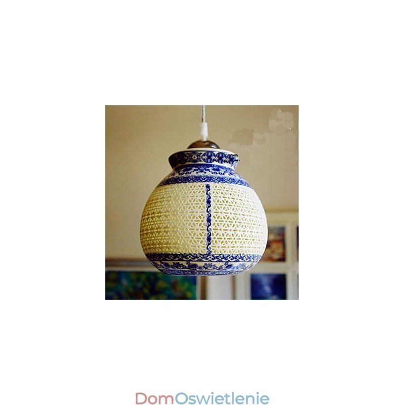 Lampa ceramiczna retro lampa schody niebieski pojedynczy żyrandol kreatywny