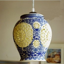 Lampa ceramiczna retro lampa schody niebieski pojedynczy żyrandol kreatywny