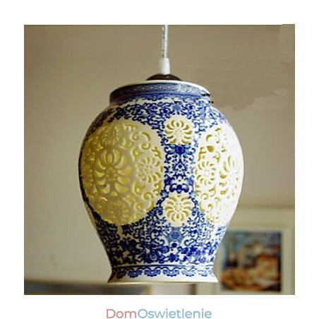 Lampa ceramiczna retro lampa schody niebieski pojedynczy żyrandol kreatywny Lampa ceramiczna retro lampa schody niebieski pojedynczy żyrandol kreatywny