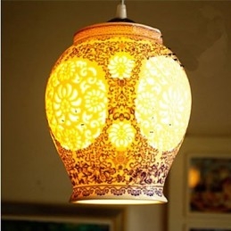 Lampa ceramiczna retro lampa schody niebieski pojedynczy żyrandol kreatywny