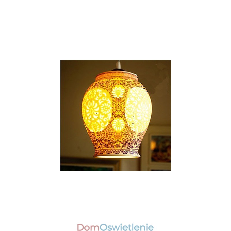 Lampa ceramiczna retro lampa schody niebieski pojedynczy żyrandol kreatywny