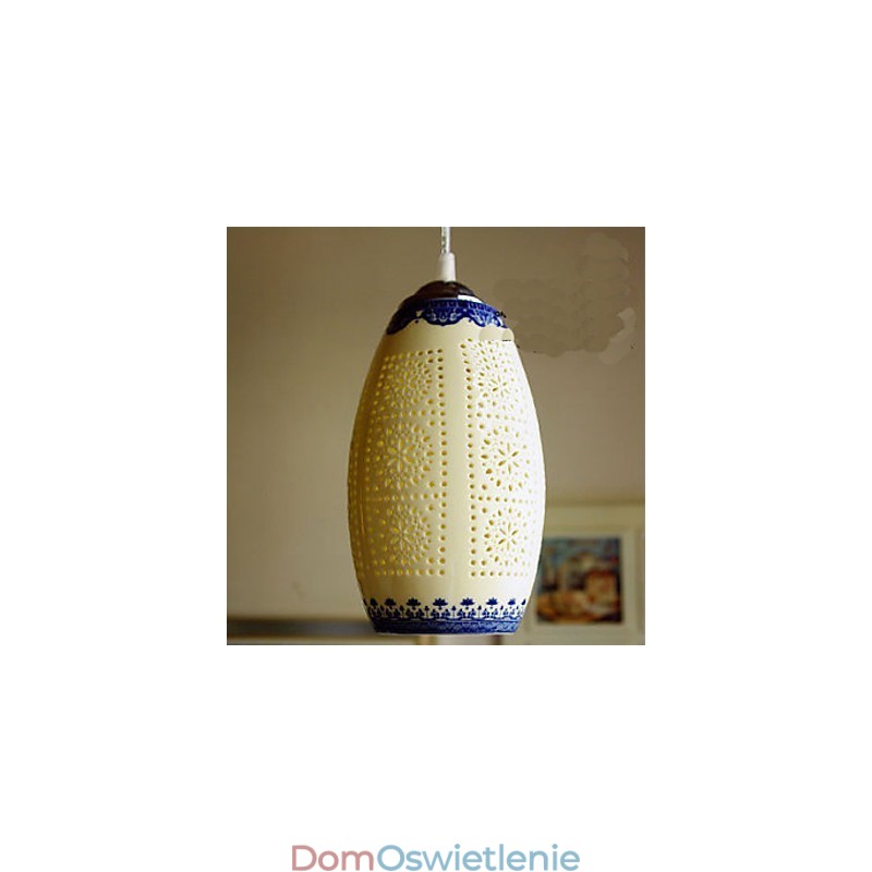 Lampa ceramiczna retro lampa schody niebieski pojedynczy żyrandol kreatywny