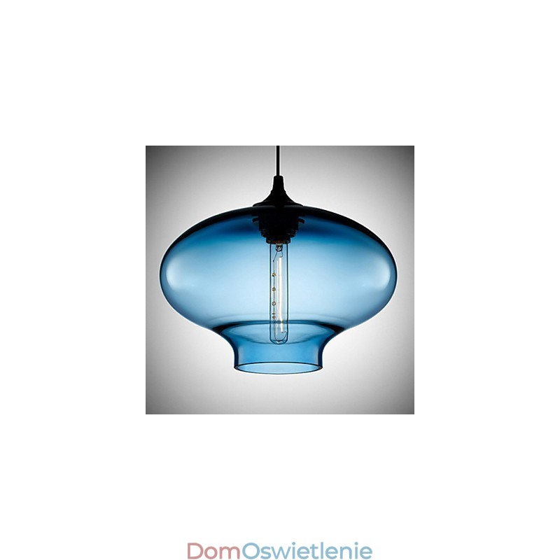 1 Światło Nowoczesna szklana lampa wisząca w kolorze białym i niebieskim