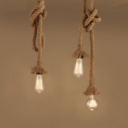 1 Światło DIY Art Hemp Rope Light Kreatywny żyrandol z konopnej liny Długi 100 cm Wyślij 1 żarówkę