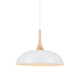 Miniaturowa artystyczna lampa wisząca 1 światło Nowoczesna prostota Czarno-białe wykończenie Aluminium i drewno Droplight