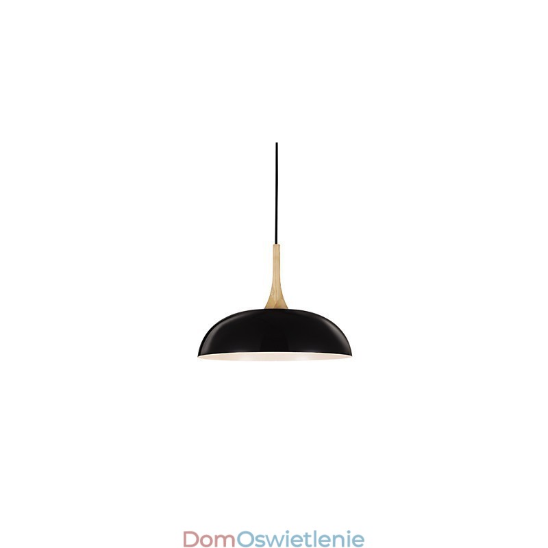 Miniaturowa artystyczna lampa wisząca 1 światło Nowoczesna prostota Czarno-białe wykończenie Aluminium i drewno Droplight
