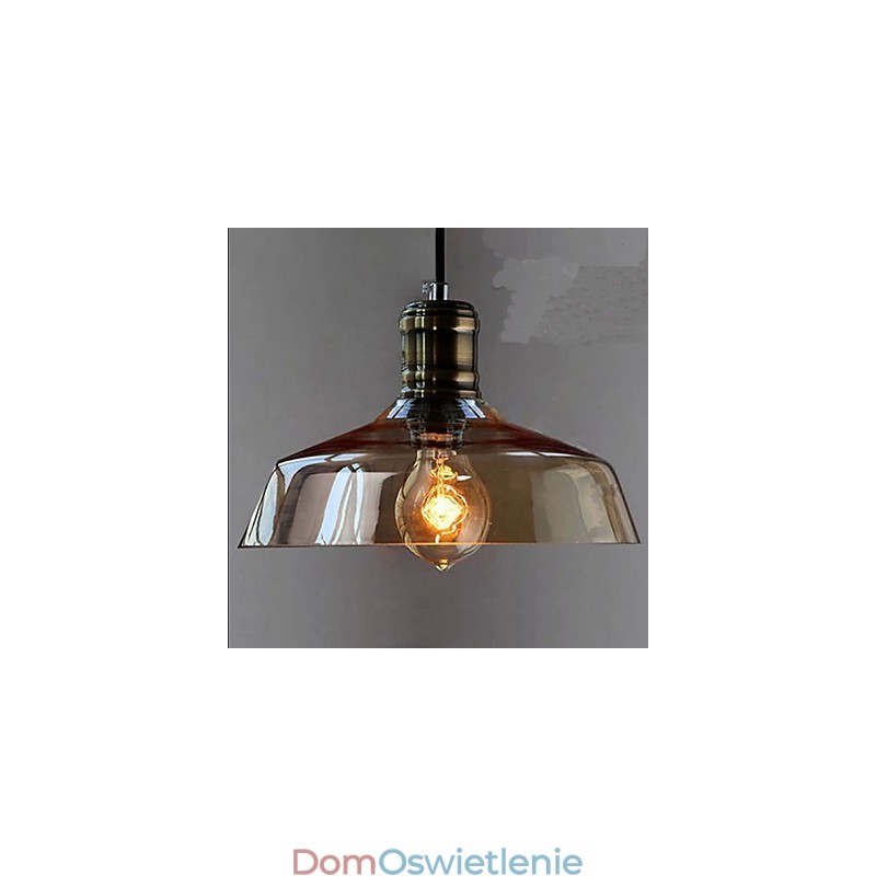 Prosta lampa wisząca ze szkła w stylu retro industrialnym