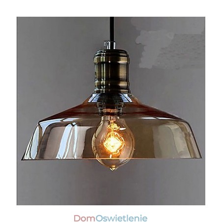 Prosta lampa wisząca ze szkła w stylu retro industrialnym Prosta lampa wisząca ze szkła w stylu retro industrialnym