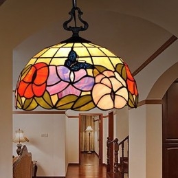 Wiejski kreatywny żyrandol witrażowy przywracający starożytne sposoby Lampa Światło
