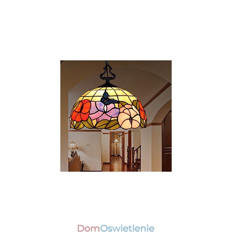 Wiejski kreatywny żyrandol witrażowy przywracający starożytne sposoby Lampa Światło