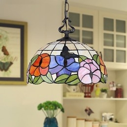 Wiejski kreatywny żyrandol witrażowy przywracający starożytne sposoby Lampa Światło