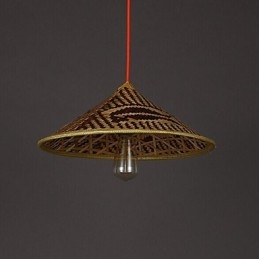 Żyrandol z bambusowego kapelusza Żyrandol Lampa Ryby Ludzie Kapelusze