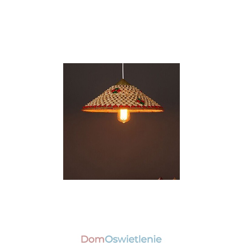 Kapelusze z bambusa w kształcie kawy, lampa żyrandol