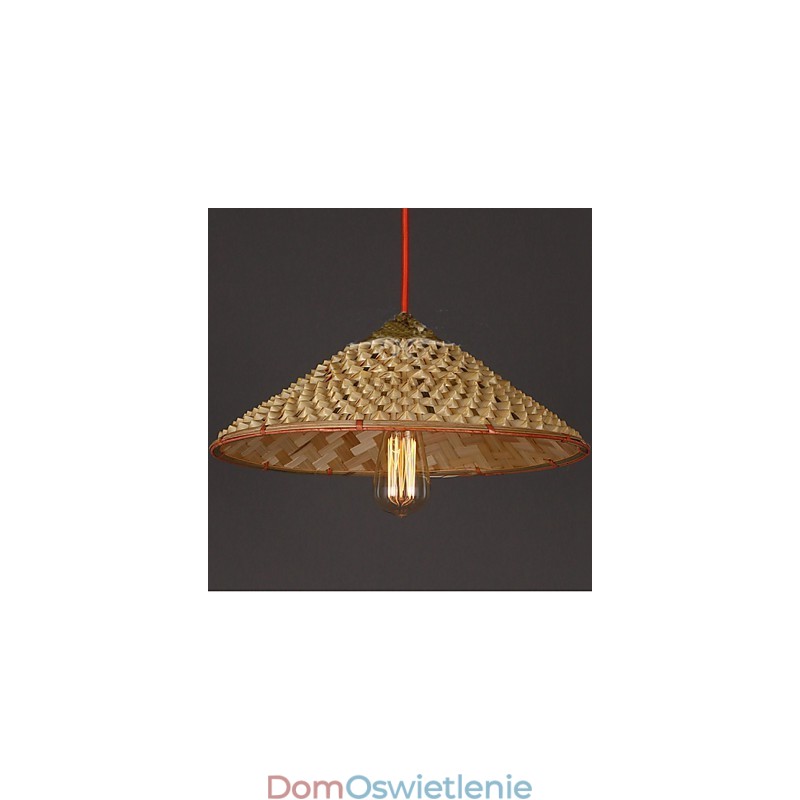 Żyrandol ze słomy bambusowej w stylu vintage