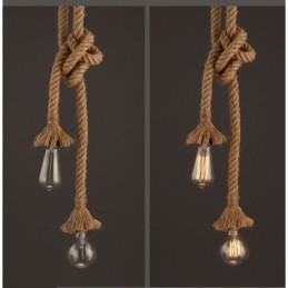 1 Światło DIY Art Hemp Rope Light Kreatywny żyrandol z konopnej liny Długi 100 cm Wyślij 1 żarówkę