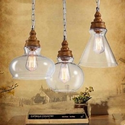 Kryształowe lampy i latarnie o strukturze drewna Droplight Cafe Lighting