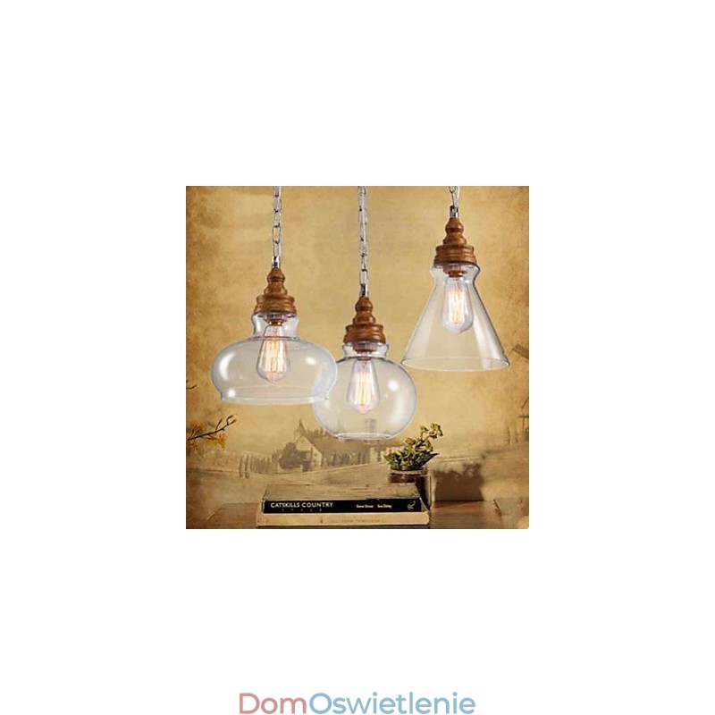 Kryształowe lampy i latarnie o strukturze drewna Droplight Cafe Lighting