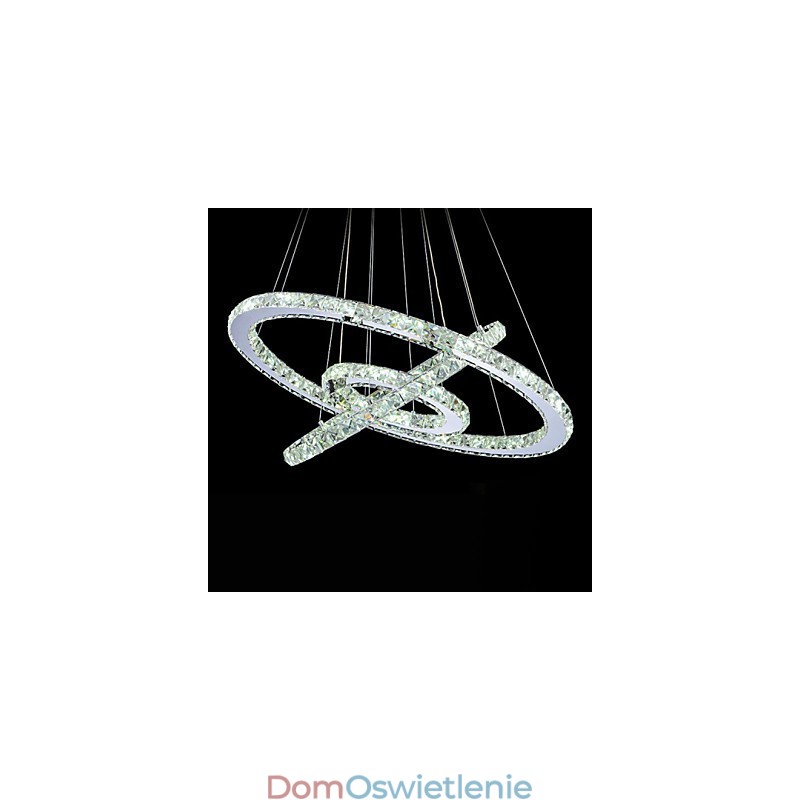 Ściemnialna kryształowa lampa wisząca, nowoczesne okrągłe żyrandole, lampy sufitowe, chłodne białe, okrągłe, z pilotem