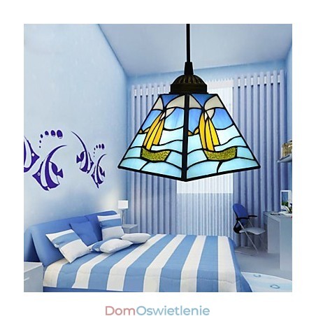 Witraże nowoczesne i skrócone, śródziemnomorskie, pojedyncza głowica, lampa wisząca Droplight Witraże nowoczesne i skrócone, śródziemnomorskie, pojedyncza głowica, lampa wisząca Droplight